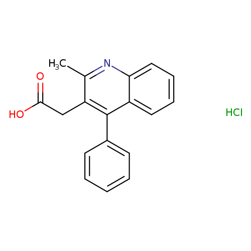 2-(2-methyl-4-phenylquinolin-3-yl)acetic acid hydrochloride