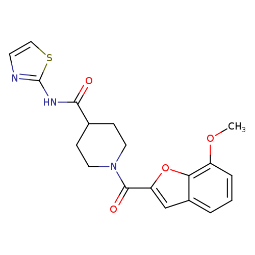 1-(7-methoxy-1-benzofuran-2-carbonyl)-N-(1,3-thiazol-2-yl)piperidine-4-carboxamide