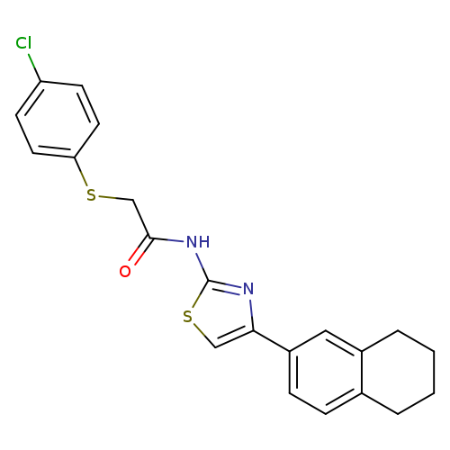 2-[(4-chlorophenyl)sulfanyl]-N-[4-(5,6,7,8-tetrahydronaphthalen-2-yl)-1,3-thiazol-2-yl]acetamide