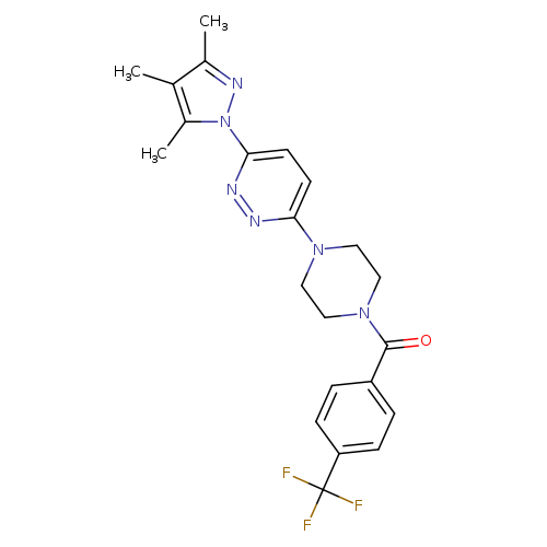 3-{4-[4-(trifluoromethyl)benzoyl]piperazin-1-yl}-6-(3,4,5-trimethyl-1H-pyrazol-1-yl)pyridazine