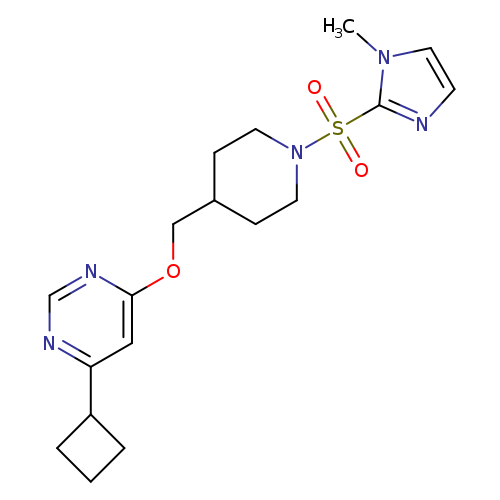 4-cyclobutyl-6-({1-[(1-methyl-1H-imidazol-2-yl)sulfonyl]piperidin-4-yl}methoxy)pyrimidine