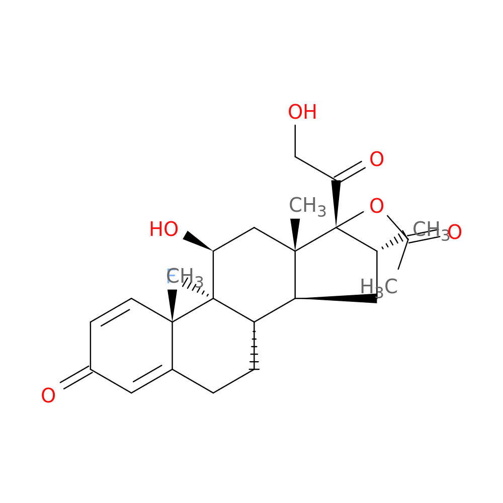 Pregna-1,4-diene-3,20-dione,21-(acetyloxy)-9-fluoro-11,17-dihydroxy-16-methyl-, (11b,16a)-