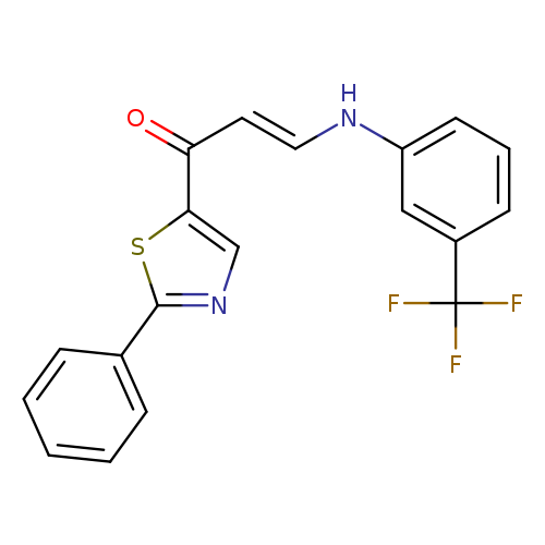 (2E)-1-(2-phenyl-1,3-thiazol-5-yl)-3-{[3-(trifluoromethyl)phenyl]amino}prop-2-en-1-one