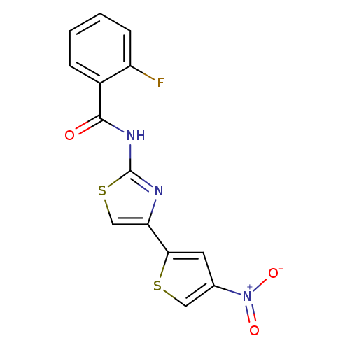 2-fluoro-N-[4-(4-nitrothiophen-2-yl)-1,3-thiazol-2-yl]benzamide