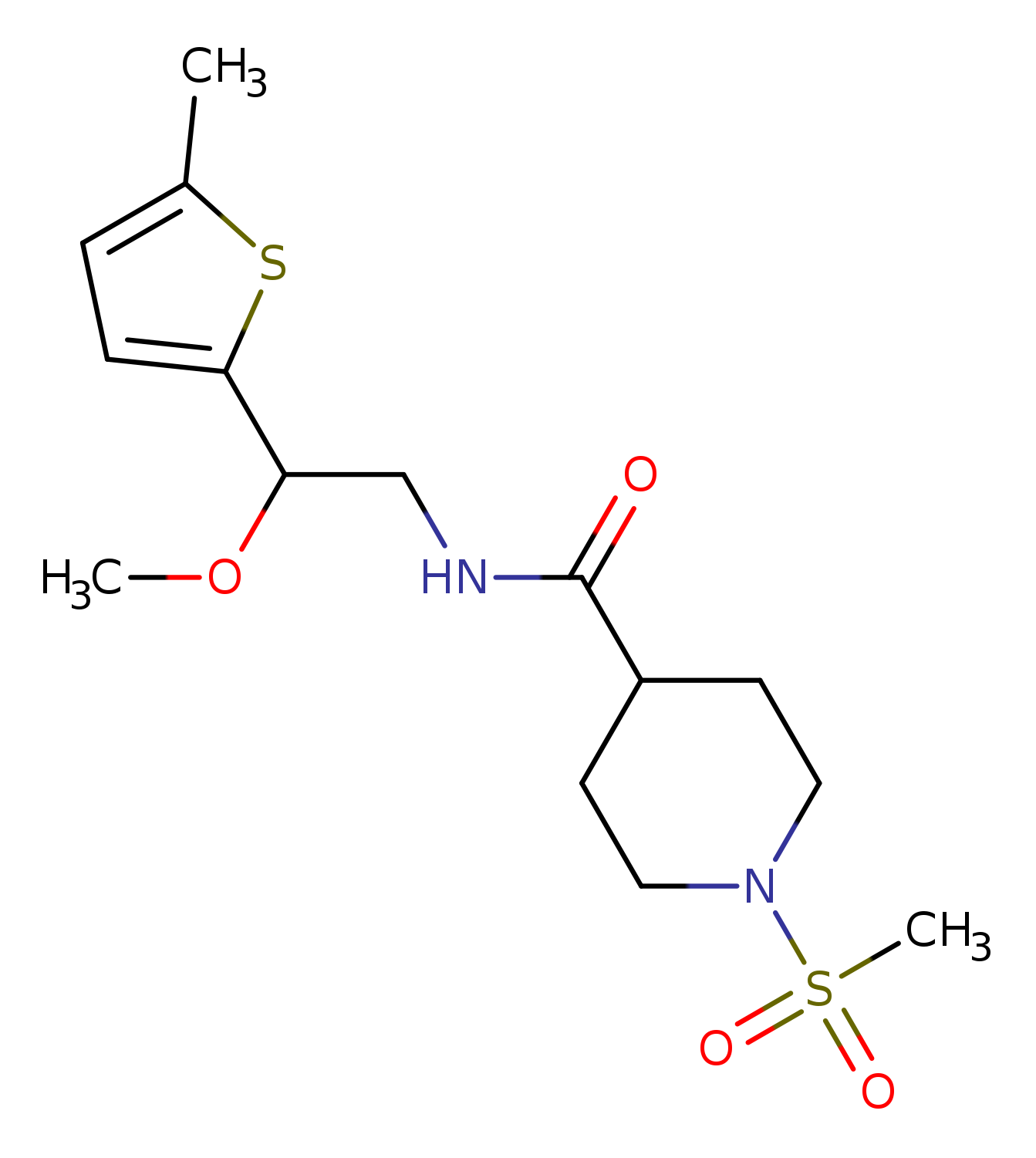 1-methanesulfonyl-N-[2-methoxy-2-(5-methylthiophen-2-yl)ethyl]piperidine-4-carboxamide