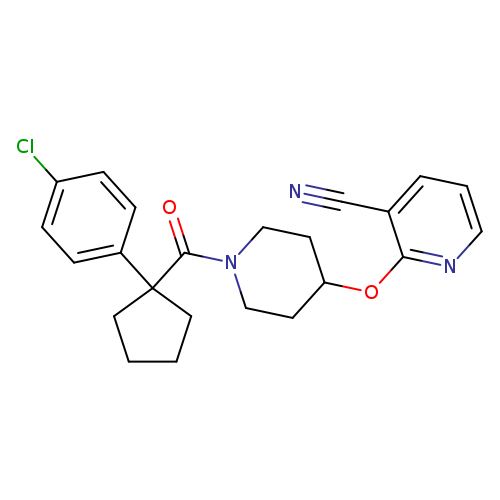 2-({1-[1-(4-chlorophenyl)cyclopentanecarbonyl]piperidin-4-yl}oxy)pyridine-3-carbonitrile