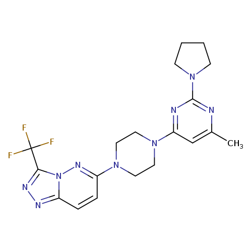 4-methyl-2-(pyrrolidin-1-yl)-6-{4-[3-(trifluoromethyl)-[1,2,4]triazolo[4,3-b]pyridazin-6-yl]piperazin-1-yl}pyrimidine