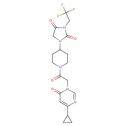 1-{1-[2-(4-cyclopropyl-6-oxo-1,6-dihydropyrimidin-1-yl)acetyl]piperidin-4-yl}-3-(2,2,2-trifluoroethyl)imidazolidine-2,4-dione