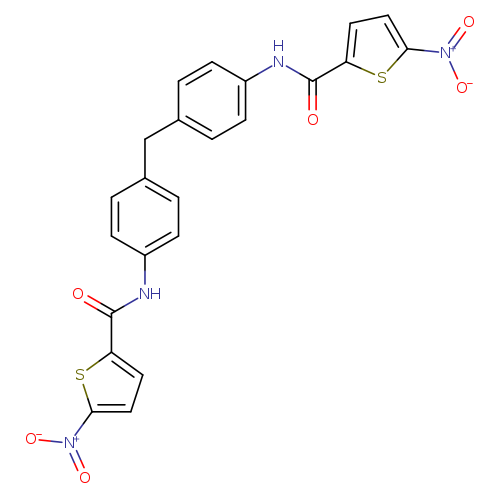 5-nitro-N-(4-{[4-(5-nitrothiophene-2-amido)phenyl]methyl}phenyl)thiophene-2-carboxamide