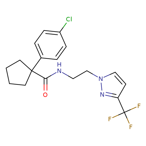 1-(4-chlorophenyl)-N-{2-[3-(trifluoromethyl)-1H-pyrazol-1-yl]ethyl}cyclopentane-1-carboxamide