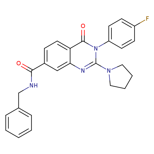 N-benzyl-3-(4-fluorophenyl)-4-oxo-2-(pyrrolidin-1-yl)-3,4-dihydroquinazoline-7-carboxamide