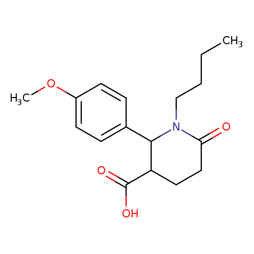 1-butyl-2-(4-methoxyphenyl)-6-oxopiperidine-3-carboxylic acid, Mixture of diastereomers