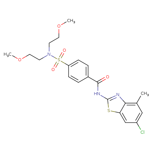 4-[bis(2-methoxyethyl)sulfamoyl]-N-(6-chloro-4-methyl-1,3-benzothiazol-2-yl)benzamide
