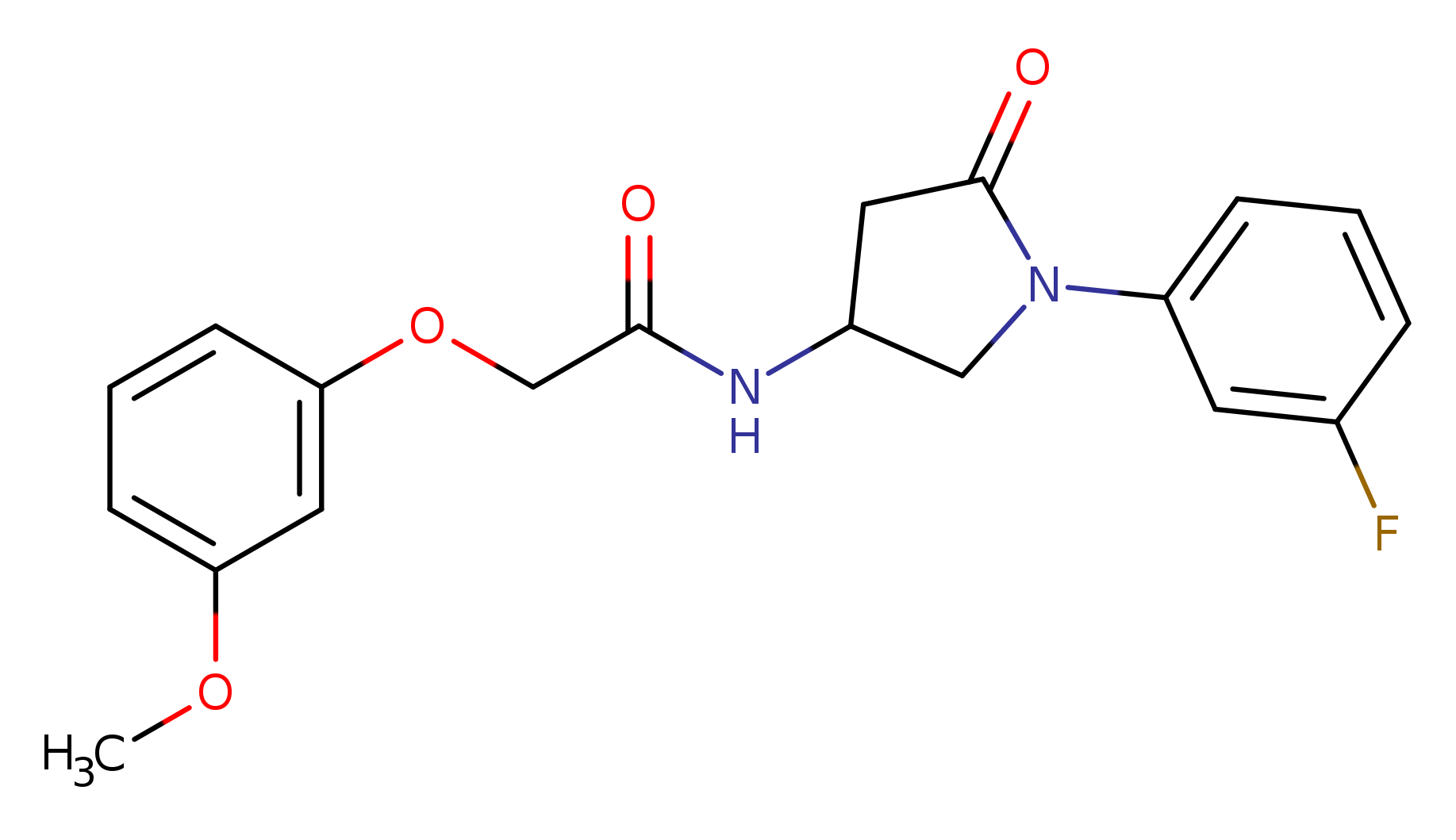 N-[1-(3-fluorophenyl)-5-oxopyrrolidin-3-yl]-2-(3-methoxyphenoxy)acetamide