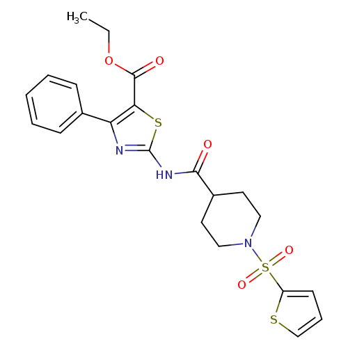 ethyl 4-phenyl-2-[1-(thiophene-2-sulfonyl)piperidine-4-amido]-1,3-thiazole-5-carboxylate