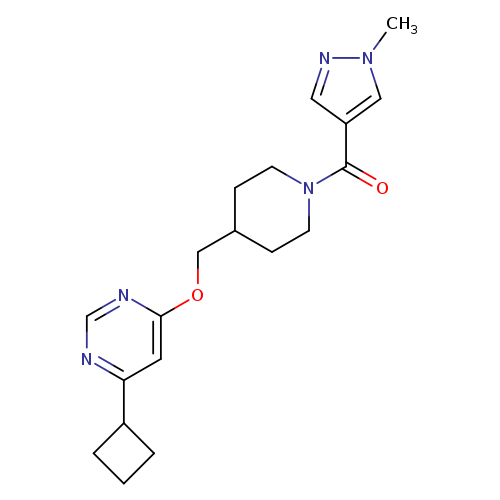 4-cyclobutyl-6-{[1-(1-methyl-1H-pyrazole-4-carbonyl)piperidin-4-yl]methoxy}pyrimidine