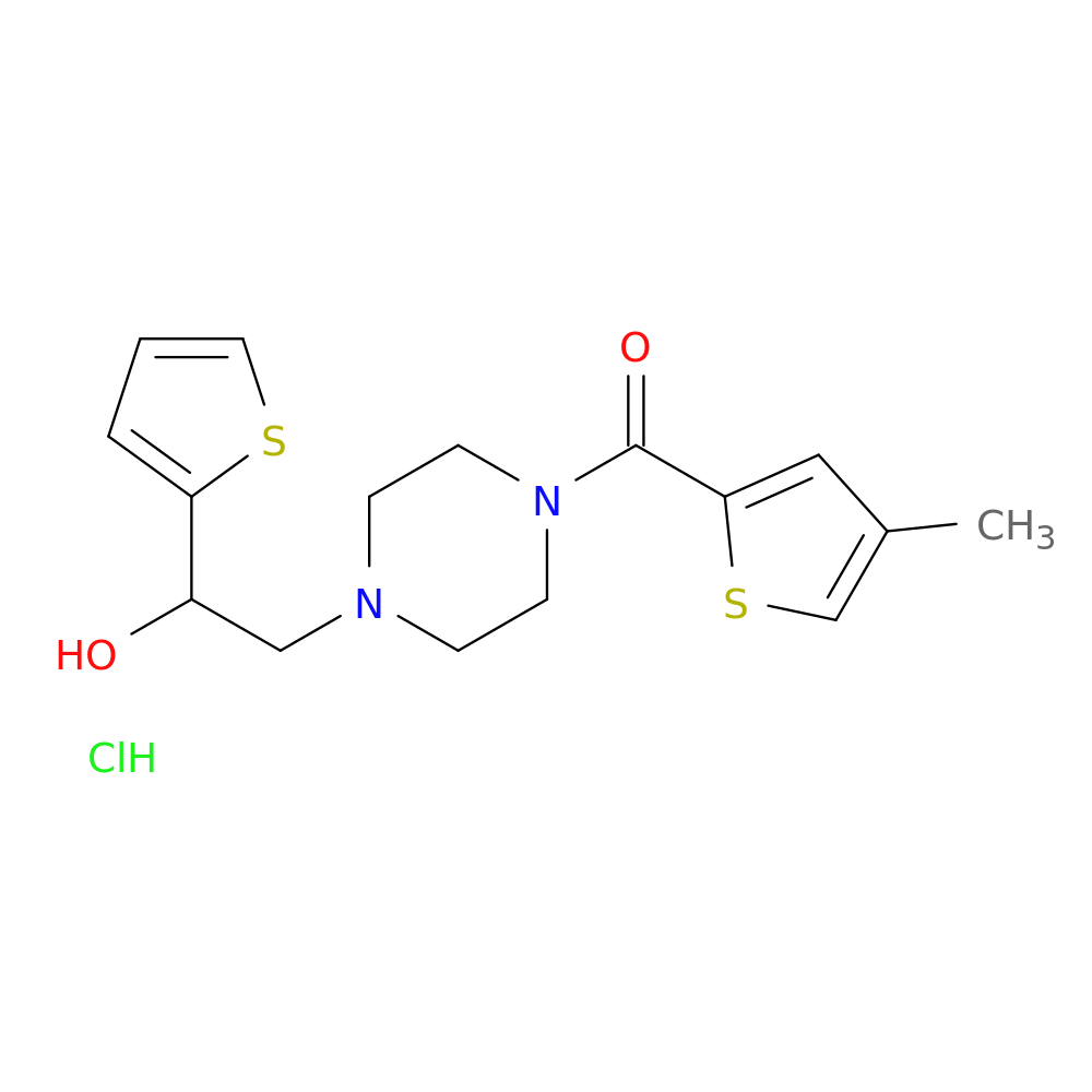 2-[4-(4-methylthiophene-2-carbonyl)piperazin-1-yl]-1-(thiophen-2-yl)ethan-1-ol hydrochloride
