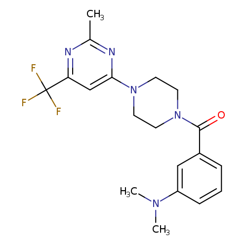 N,N-dimethyl-3-{4-[2-methyl-6-(trifluoromethyl)pyrimidin-4-yl]piperazine-1-carbonyl}aniline