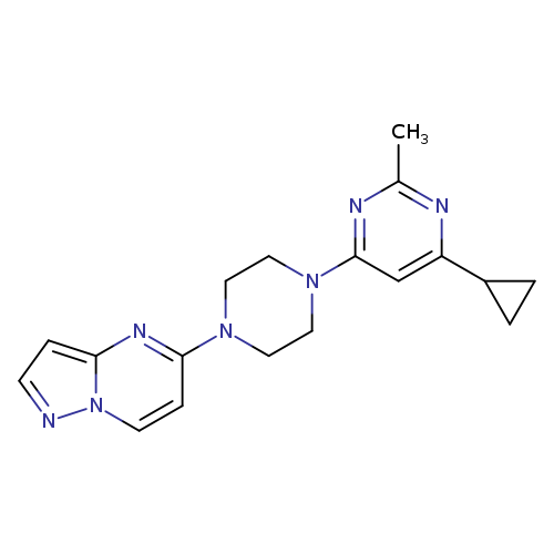 4-cyclopropyl-2-methyl-6-(4-{pyrazolo[1,5-a]pyrimidin-5-yl}piperazin-1-yl)pyrimidine