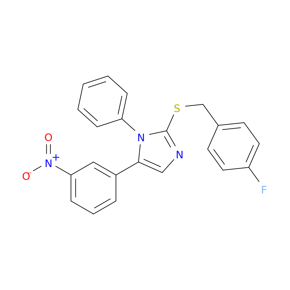 2-{[(4-fluorophenyl)methyl]sulfanyl}-5-(3-nitrophenyl)-1-phenyl-1H-imidazole