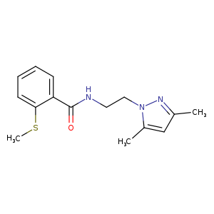 N-[2-(3,5-dimethyl-1H-pyrazol-1-yl)ethyl]-2-(methylsulfanyl)benzamide
