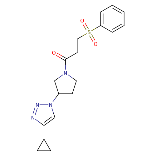 3-(benzenesulfonyl)-1-[3-(4-cyclopropyl-1H-1,2,3-triazol-1-yl)pyrrolidin-1-yl]propan-1-one