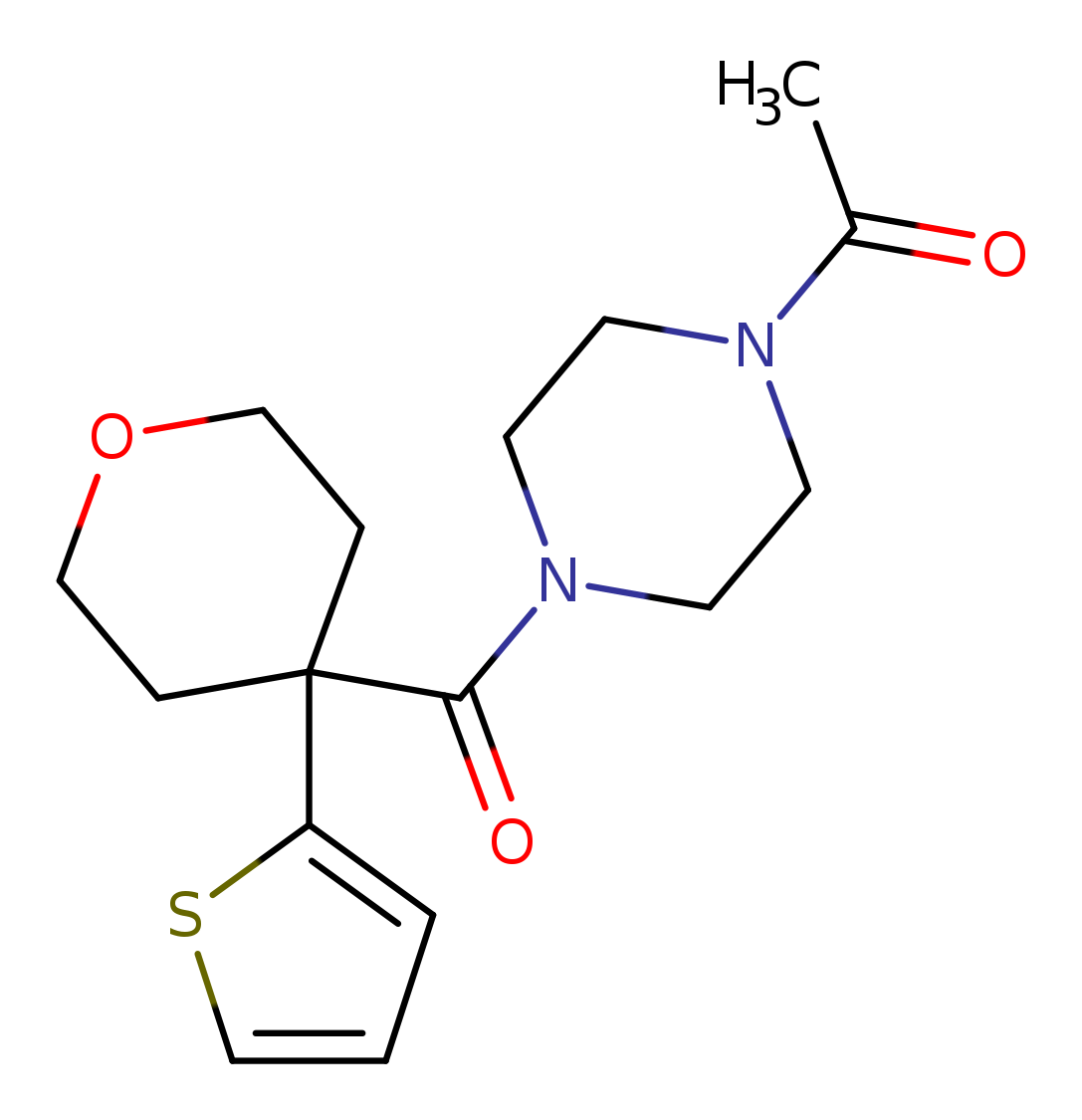 1-{4-[4-(thiophen-2-yl)oxane-4-carbonyl]piperazin-1-yl}ethan-1-one