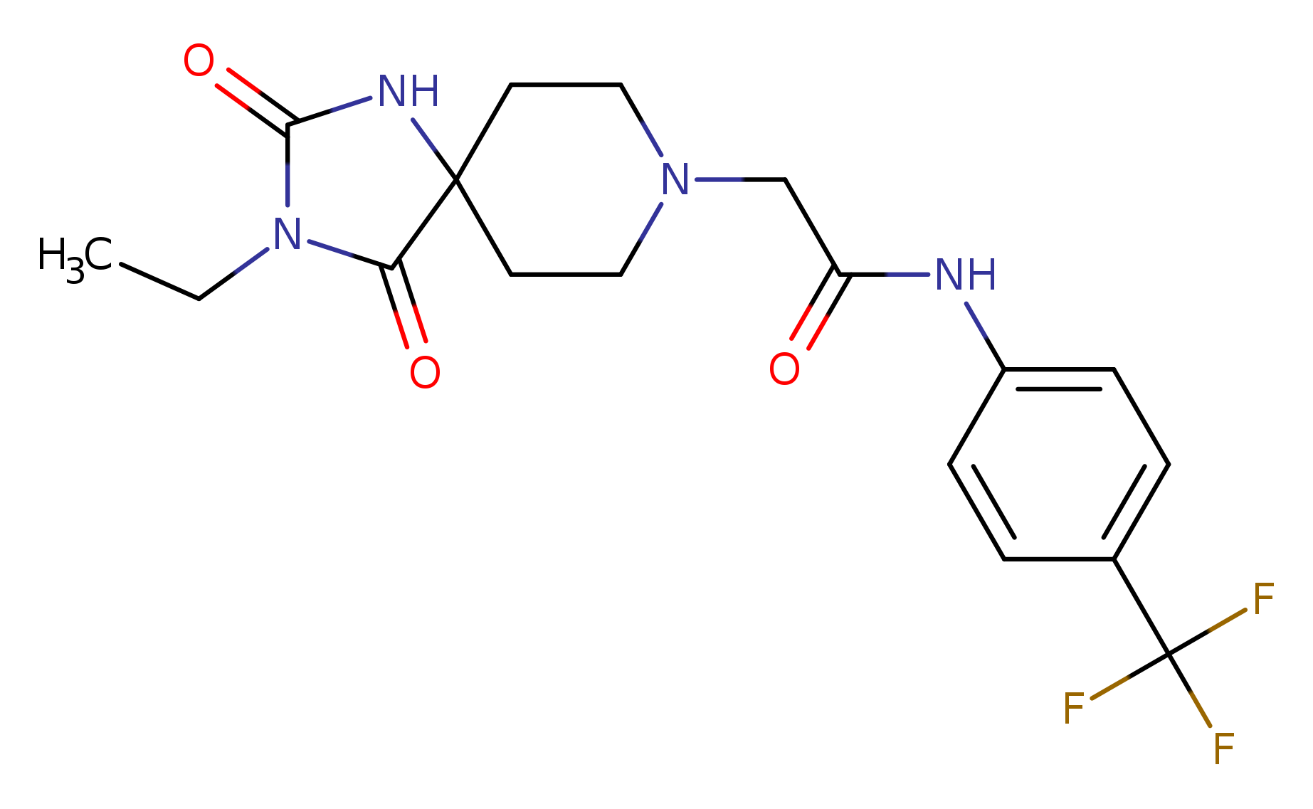 2-{3-ethyl-2,4-dioxo-1,3,8-triazaspiro[4.5]decan-8-yl}-N-[4-(trifluoromethyl)phenyl]acetamide