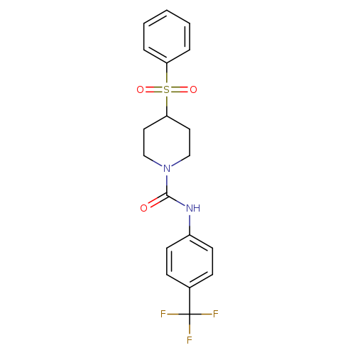 4-(benzenesulfonyl)-N-[4-(trifluoromethyl)phenyl]piperidine-1-carboxamide