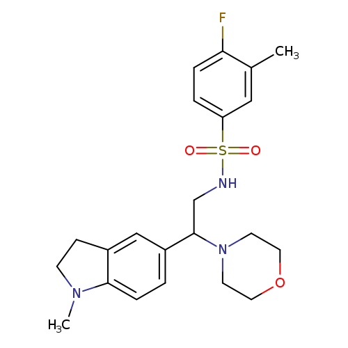 4-fluoro-3-methyl-N-[2-(1-methyl-2,3-dihydro-1H-indol-5-yl)-2-(morpholin-4-yl)ethyl]benzene-1-sulfonamide