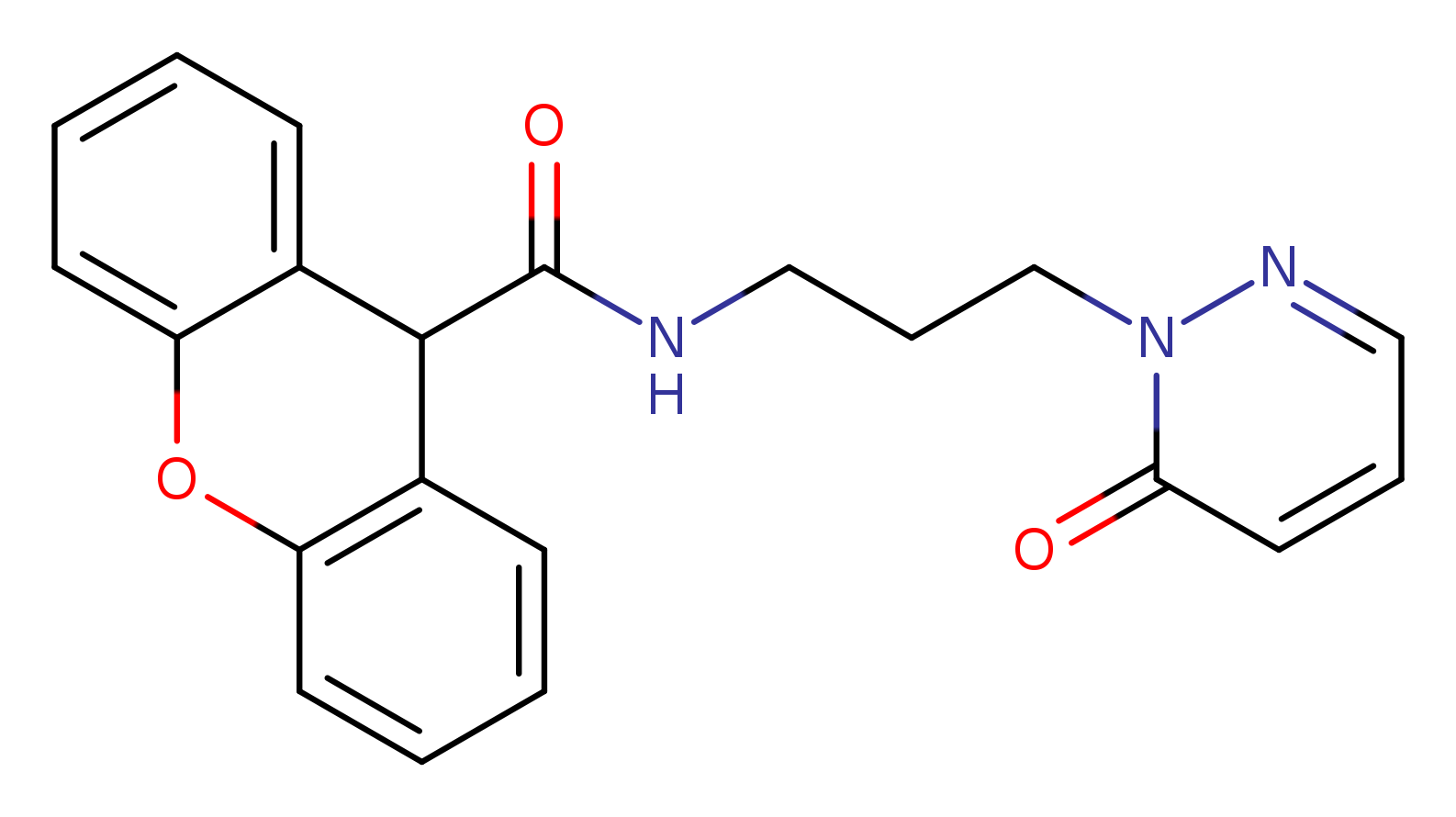 N-[3-(6-oxo-1,6-dihydropyridazin-1-yl)propyl]-9H-xanthene-9-carboxamide