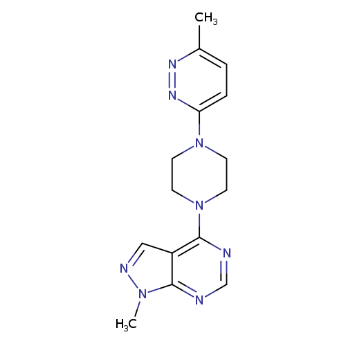 3-methyl-6-(4-{1-methyl-1H-pyrazolo[3,4-d]pyrimidin-4-yl}piperazin-1-yl)pyridazine