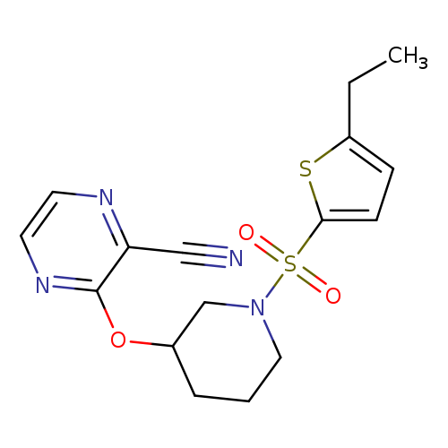 3-({1-[(5-ethylthiophen-2-yl)sulfonyl]piperidin-3-yl}oxy)pyrazine-2-carbonitrile