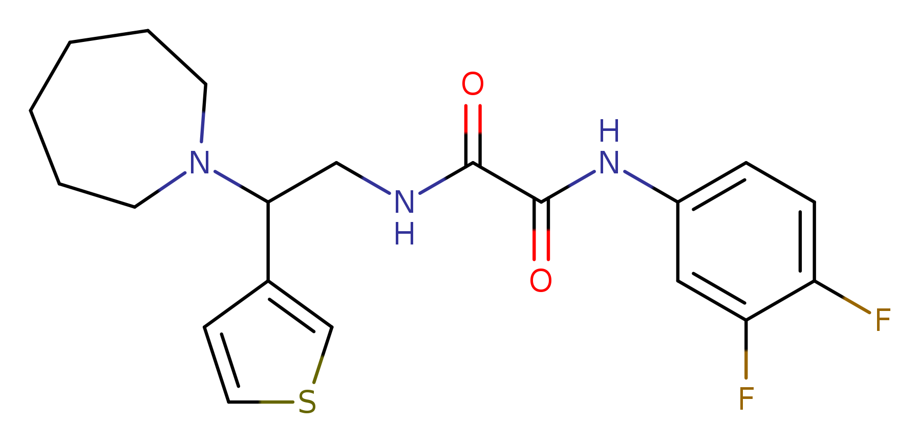N'-[2-(azepan-1-yl)-2-(thiophen-3-yl)ethyl]-N-(3,4-difluorophenyl)ethanediamide