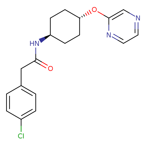 2-(4-chlorophenyl)-N-[(1r,4r)-4-(pyrazin-2-yloxy)cyclohexyl]acetamide