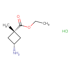 Cyclobutanecarboxylic acid, 3-amino-1-methyl-, ethyl ester, hydrochloride (1:1), cis-
