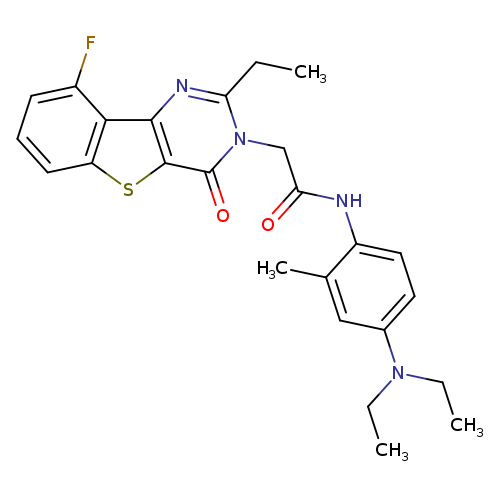 N-[4-(diethylamino)-2-methylphenyl]-2-{4-ethyl-13-fluoro-6-oxo-8-thia-3,5-diazatricyclo[7.4.0.0^{2,7}]trideca-1(13),2(7),3,9,11-pentaen-5-yl}acetamide
