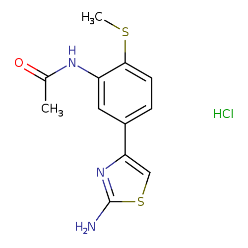 N-[5-(2-amino-1,3-thiazol-4-yl)-2-(methylsulfanyl)phenyl]acetamide hydrochloride