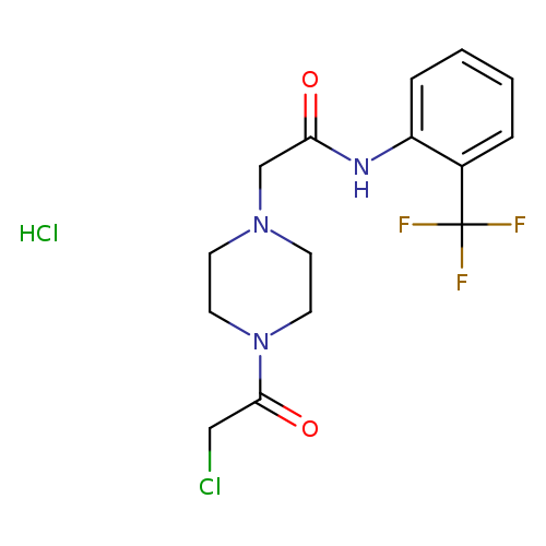 2-[4-(2-chloroacetyl)piperazin-1-yl]-N-[2-(trifluoromethyl)phenyl]acetamide hydrochloride