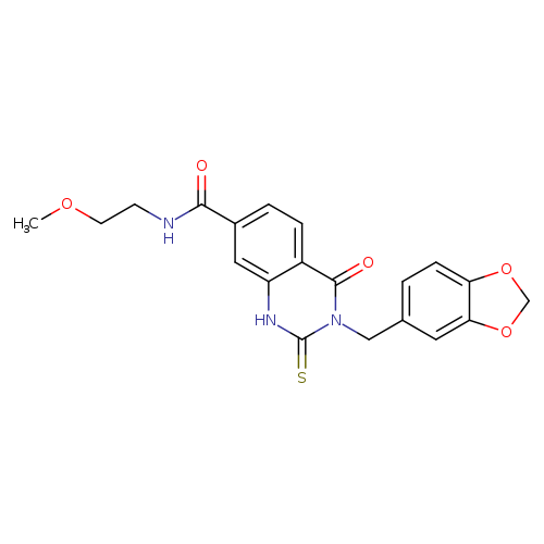 3-[(2H-1,3-benzodioxol-5-yl)methyl]-N-(2-methoxyethyl)-4-oxo-2-sulfanylidene-1,2,3,4-tetrahydroquinazoline-7-carboxamide