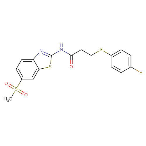 3-[(4-fluorophenyl)sulfanyl]-N-(6-methanesulfonyl-1,3-benzothiazol-2-yl)propanamide
