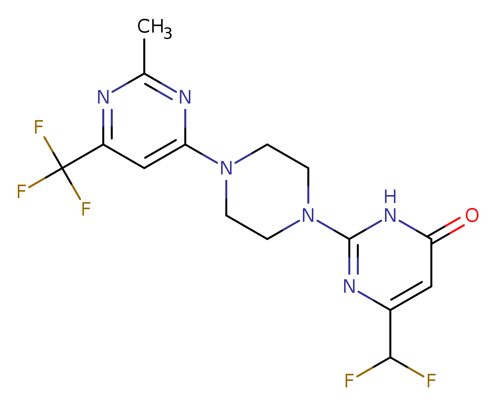 6-(difluoromethyl)-2-{4-[2-methyl-6-(trifluoromethyl)pyrimidin-4-yl]piperazin-1-yl}-3,4-dihydropyrimidin-4-one
