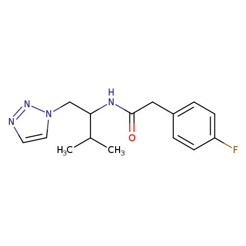 2-(4-fluorophenyl)-N-[3-methyl-1-(1H-1,2,3-triazol-1-yl)butan-2-yl]acetamide