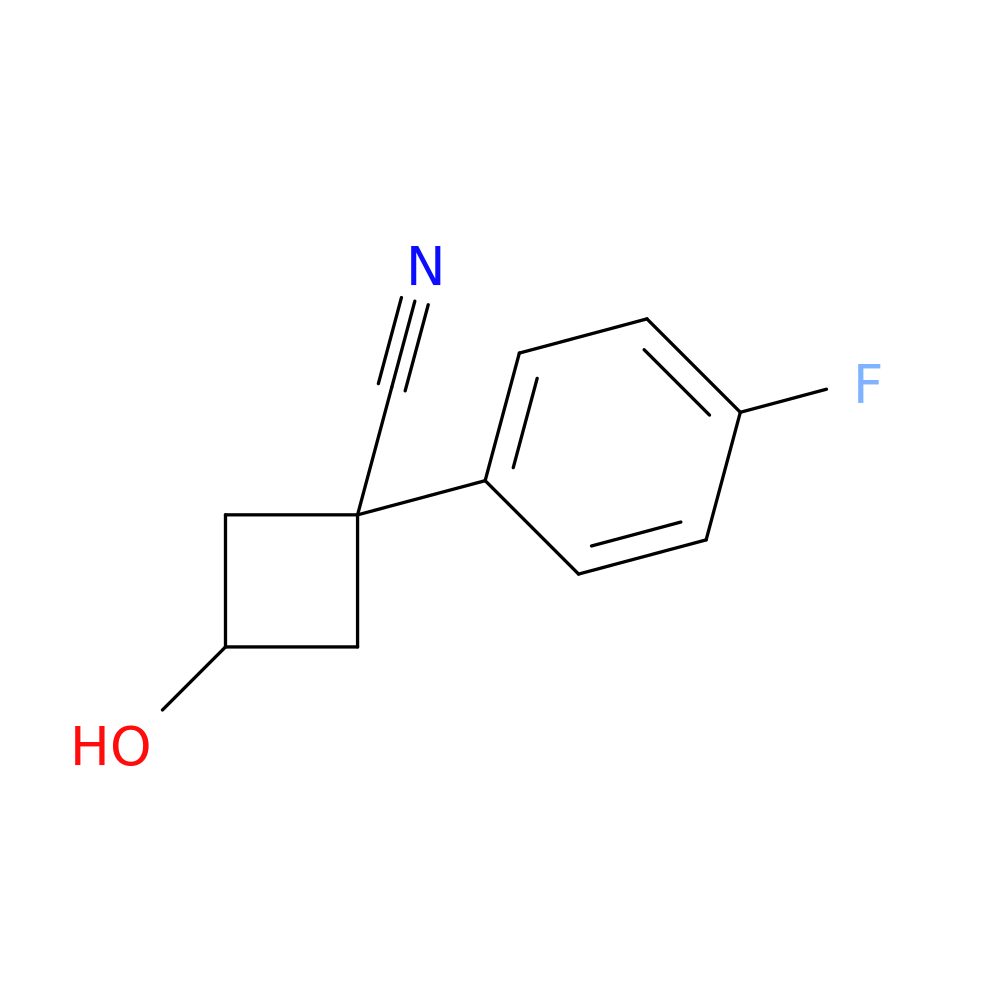 1-(4-fluorophenyl)-3-hydroxycyclobutane-1-carbonitrile