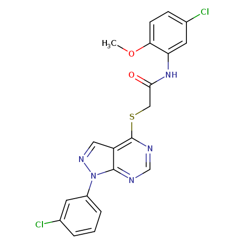 N-(5-chloro-2-methoxyphenyl)-2-{[1-(3-chlorophenyl)-1H-pyrazolo[3,4-d]pyrimidin-4-yl]sulfanyl}acetamide
