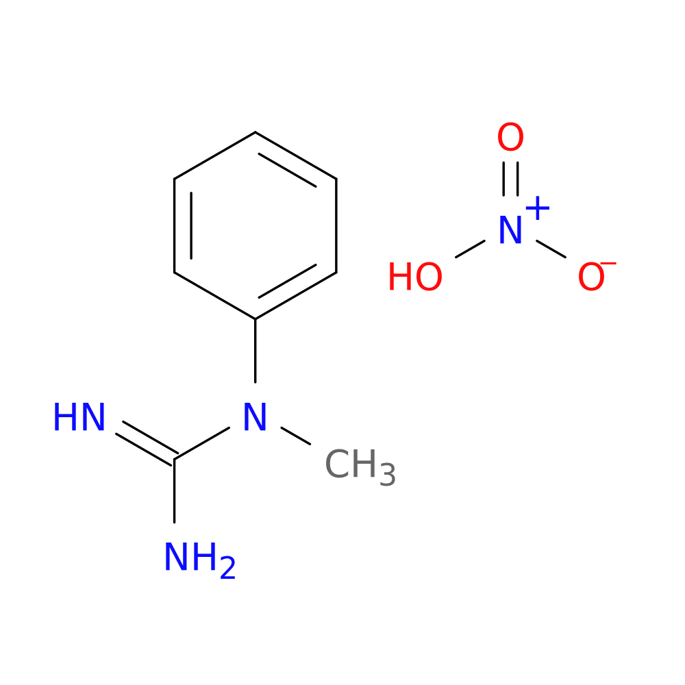 N-methyl-N-phenylguanidine; nitric acid