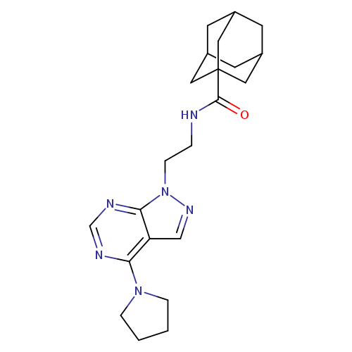 N-{2-[4-(pyrrolidin-1-yl)-1H-pyrazolo[3,4-d]pyrimidin-1-yl]ethyl}adamantane-1-carboxamide