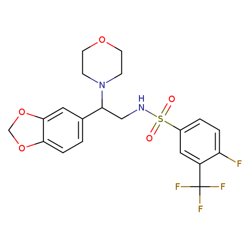 N-[2-(2H-1,3-benzodioxol-5-yl)-2-(morpholin-4-yl)ethyl]-4-fluoro-3-(trifluoromethyl)benzene-1-sulfonamide