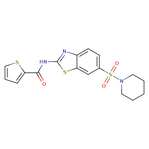 N-[6-(piperidine-1-sulfonyl)-1,3-benzothiazol-2-yl]thiophene-2-carboxamide