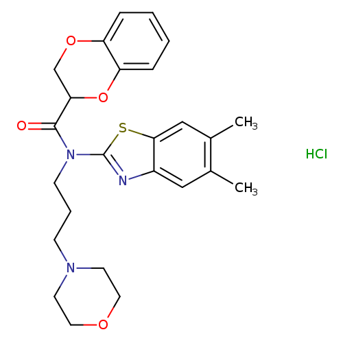 N-(5,6-dimethyl-1,3-benzothiazol-2-yl)-N-[3-(morpholin-4-yl)propyl]-2,3-dihydro-1,4-benzodioxine-2-carboxamide hydrochloride